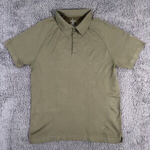 Fabletics Shirt Mens Large Green‎ Performnce Polo Nylon Athletic Fit Golf